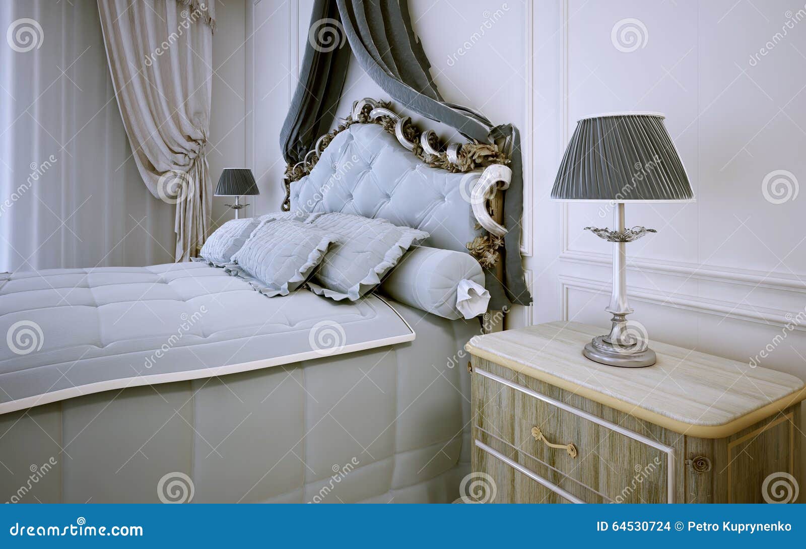 idea of bright bedroom in neoclassic style
