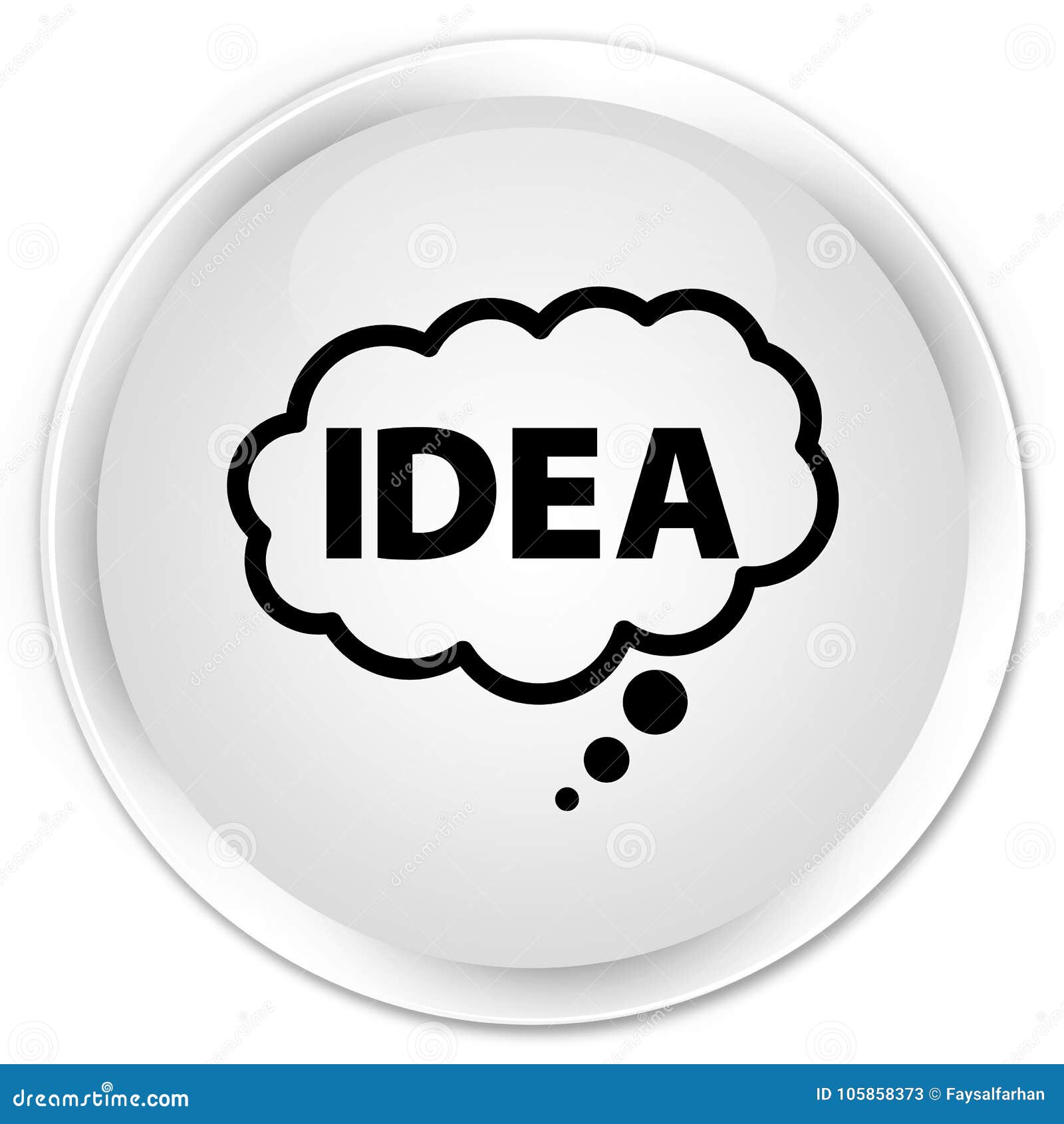 Idea Bubble Icon Premium White Round Button Stock Illustration -  Illustration of speech, idea: 105858373