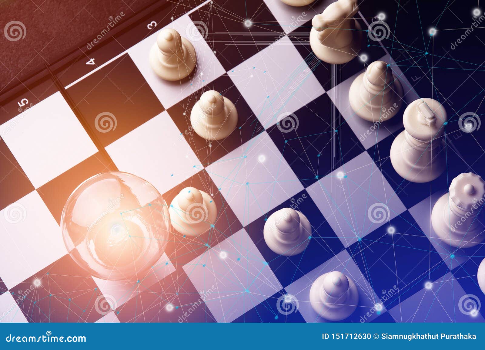 idea of business strategy concept. smart thinking idea business with chess board game. 3