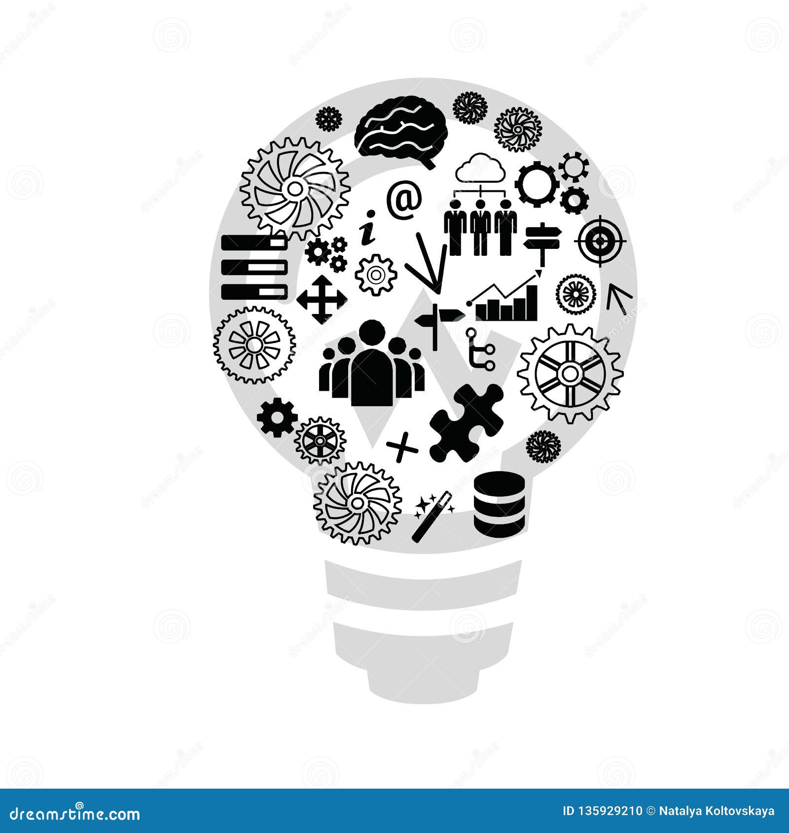 lamp idea, concept infographic. expert system.