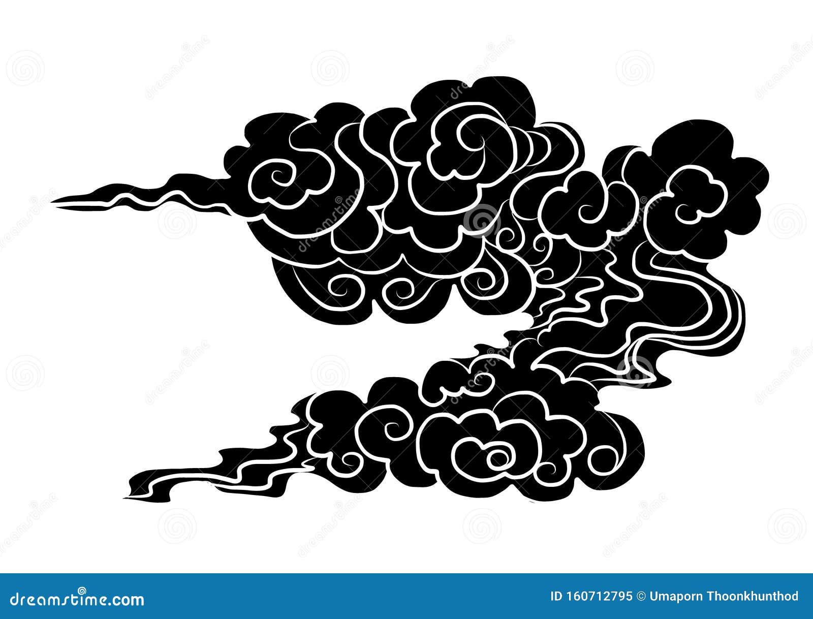 Japanese Cloud Tattoo Design Isolate Vector Stock Vector  Illustration of  hand asia 98419251