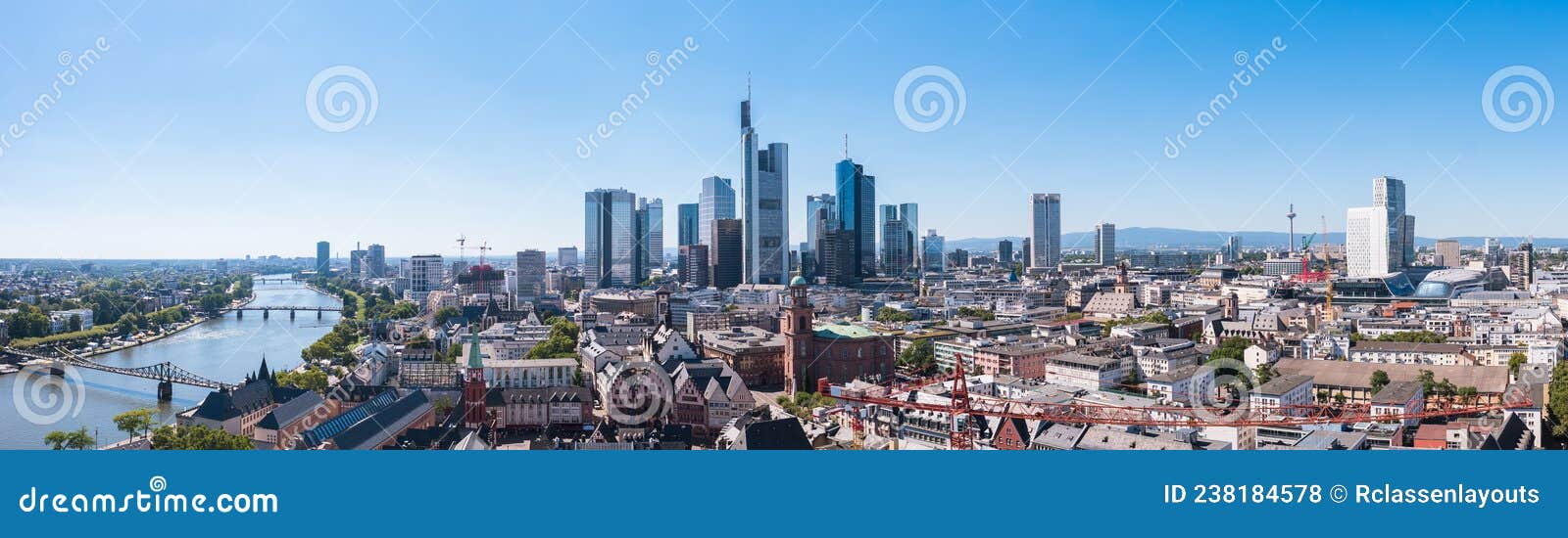 skyline of frankfurt panorama, germany, the financial center of the country