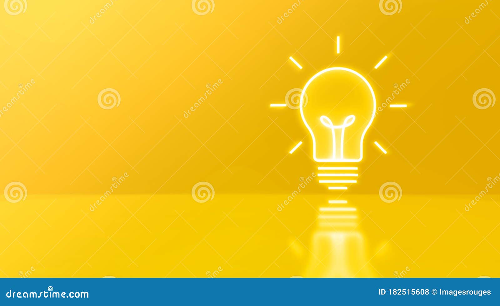 Ideas Concepts with Lightbulb in Neon Yellow Colorful Background.  Creativity Inspiration Stock Illustration - Illustration of efficient, idea:  182515608