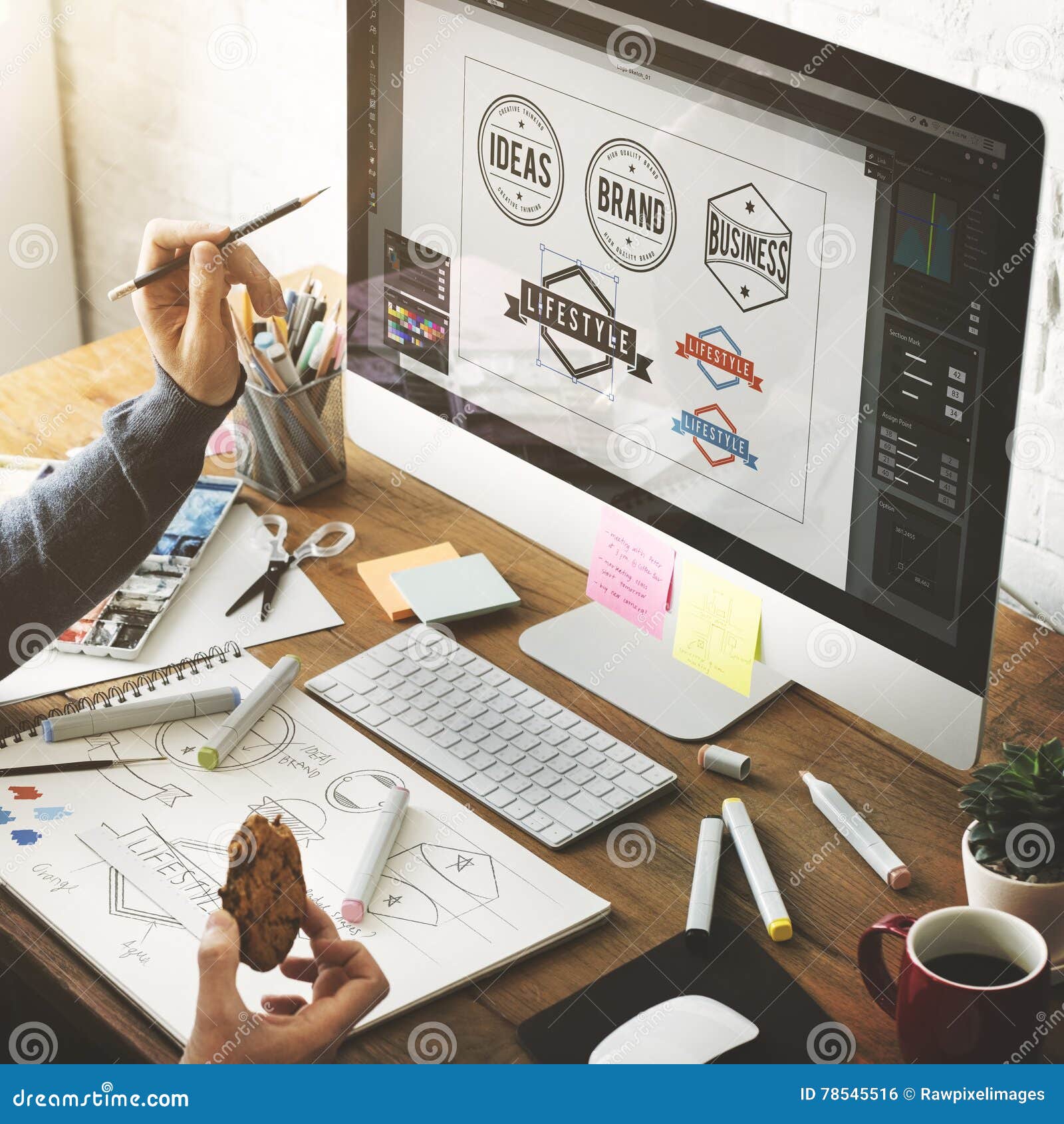 Ideas Creative Occupation Design Studio Drawing Startup Concept Stock