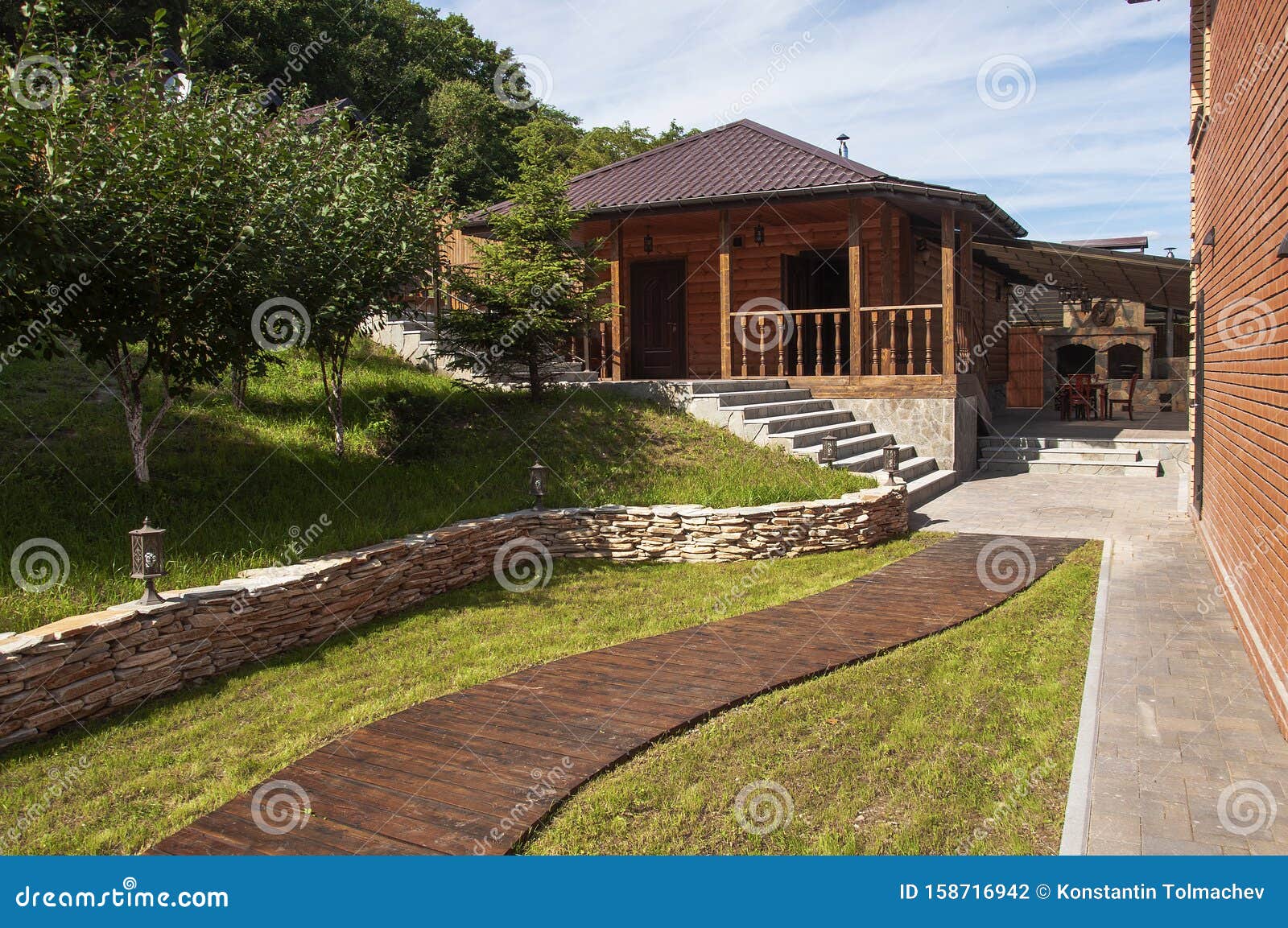 Ideas for Decorating a Country House Backyard with a View of the Bathhouse  and Barbecue Area Stock Photo - Image of recreation, health: 158716942