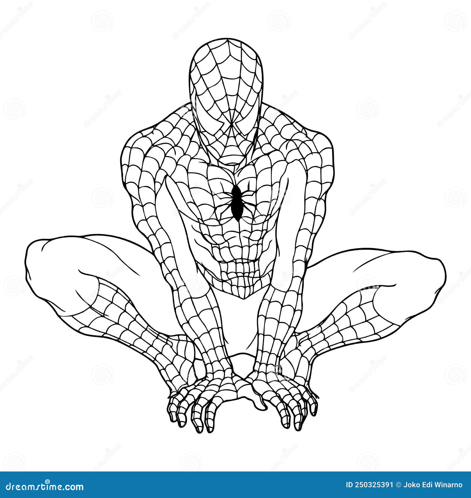 homem Aranha para crianças quatro adorável vetor linha arte personagens,  colorir página 23896073 Vetor no Vecteezy