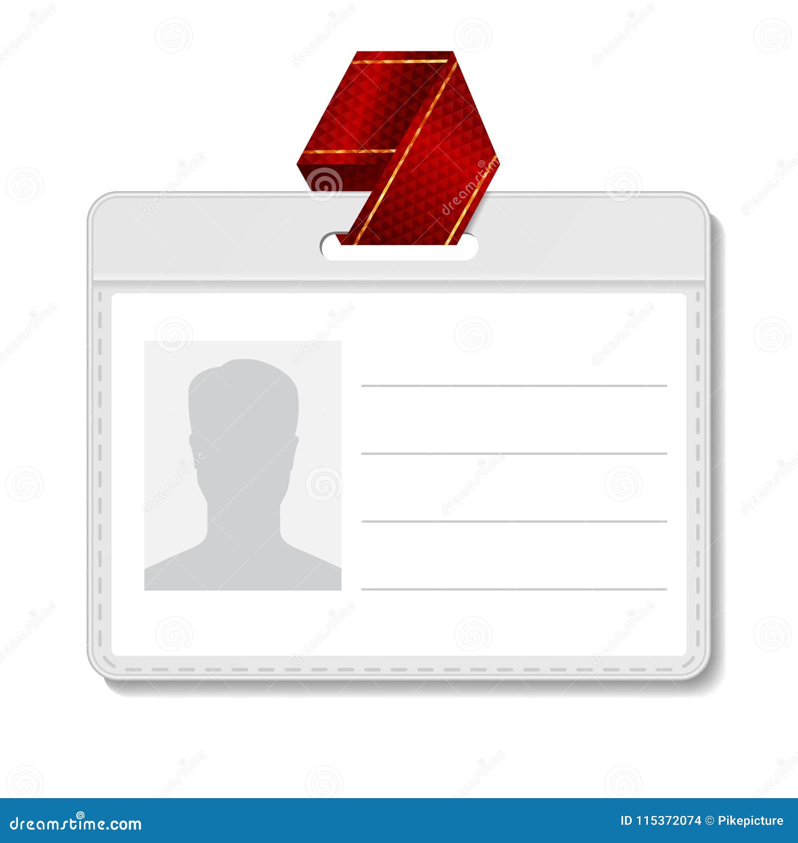 Download Identification Badge Vector. Id Card Blank. Name Template Profile Holder. Person Isolated ...