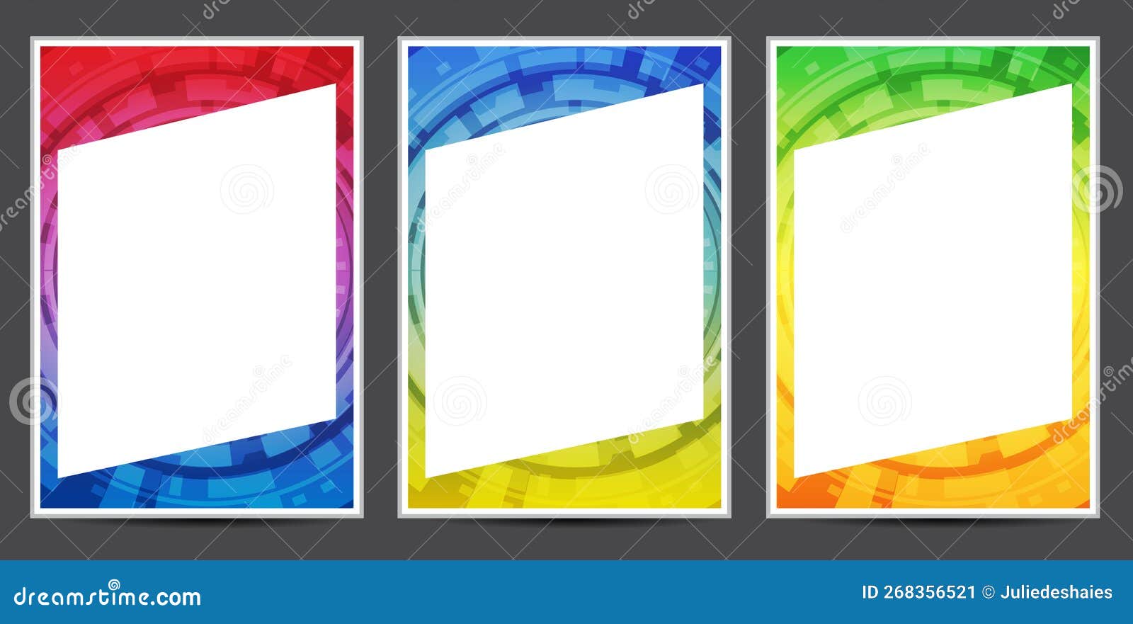 Identification Card Picture Frame Border Template Stock Vector