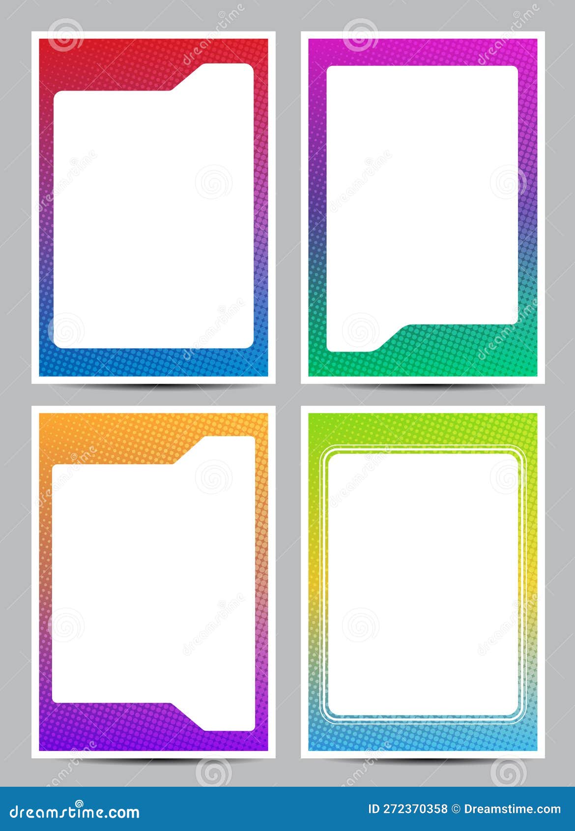 Identification Card Picture Frame Border Template Stock Vector