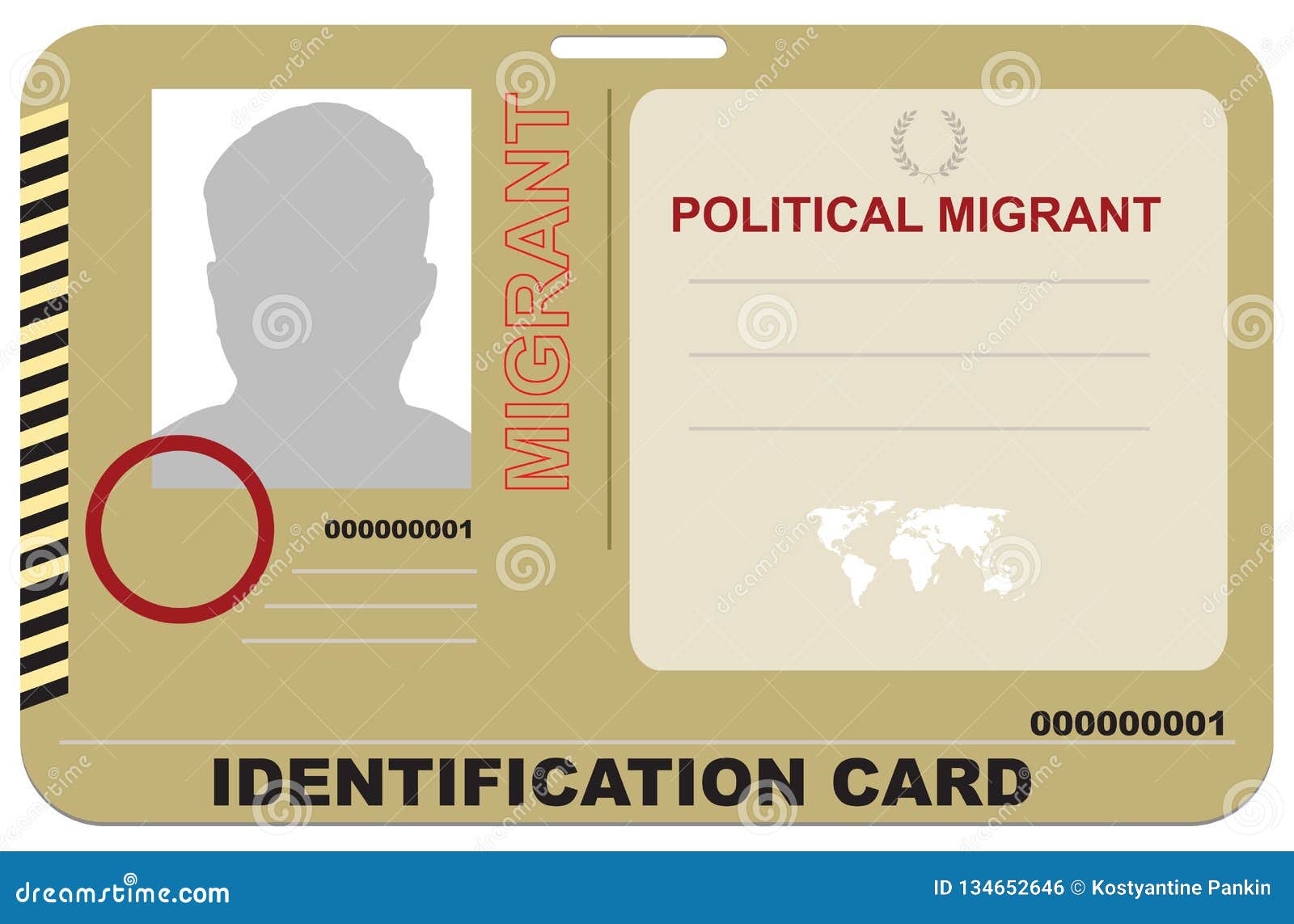 Identification Card Political Migrant Stock Vector - Illustration Pertaining To Mi6 Id Card Template