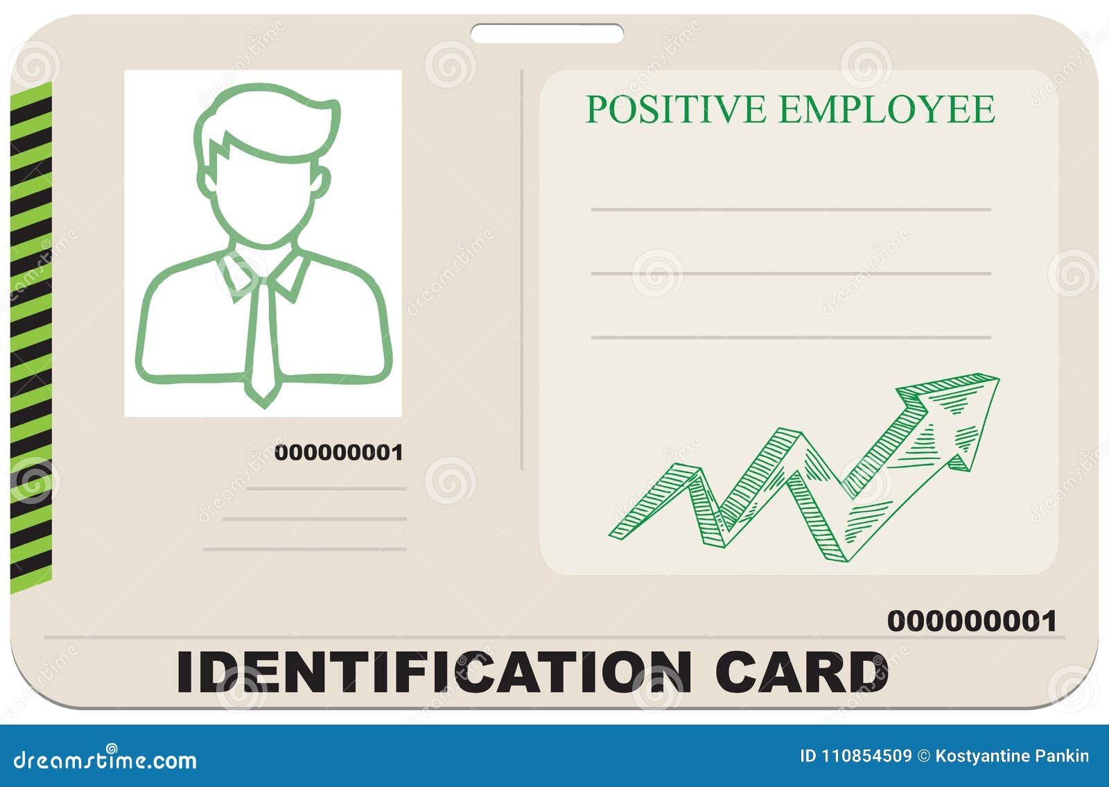 Identification Card For Positive Employee Stock Vector For Mi6 Id Card Template