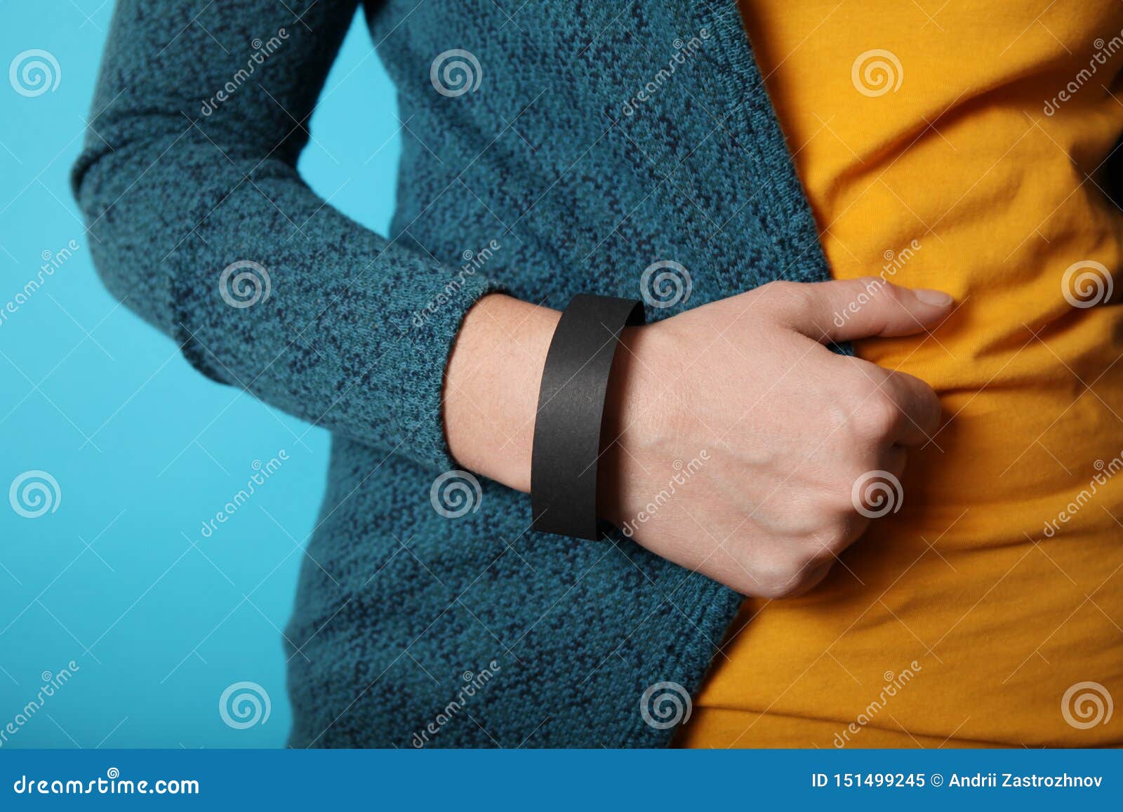 identification concert black bracelet template, hand hospital security wristband mockup