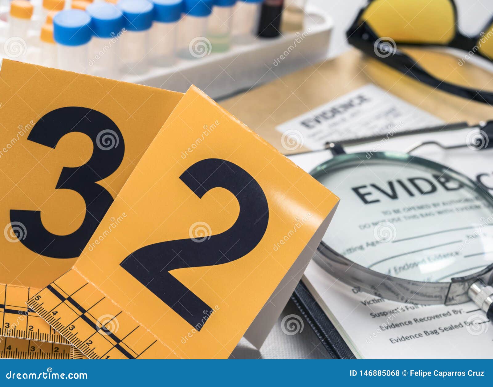 Identification Numbers, Various Laboratory Tests Forensic Equipment