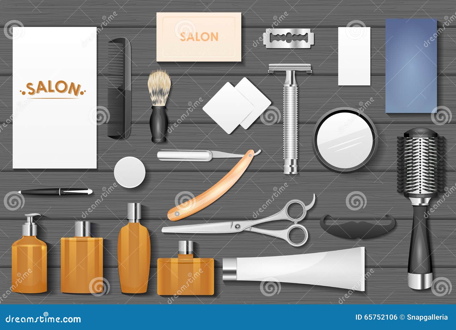 Download Identity Branding Mockup For Barber Stock Vector - Illustration of hairdressing, element: 65752106