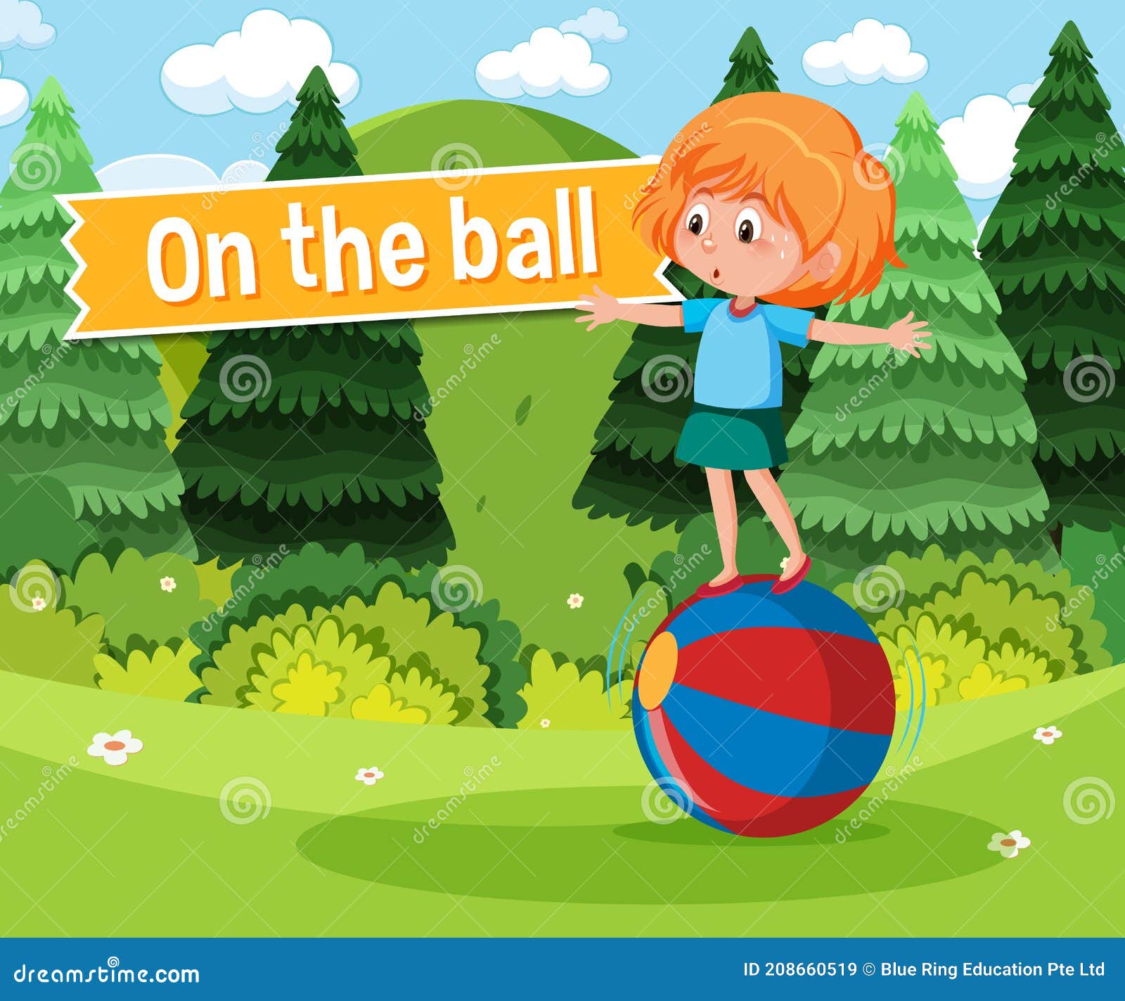 Idiom Poster With Jump On The Bandwagon Vector Illustration