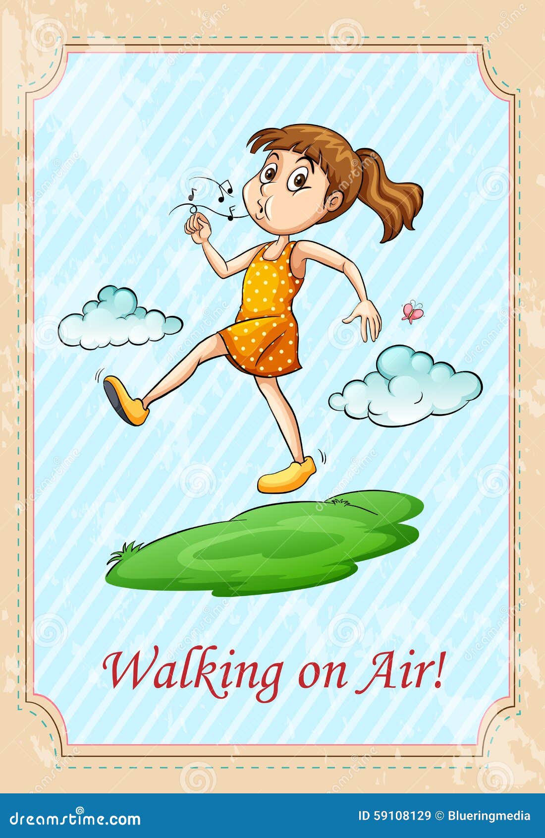Idiom walking on air stock vector. Illustration of language 59108129