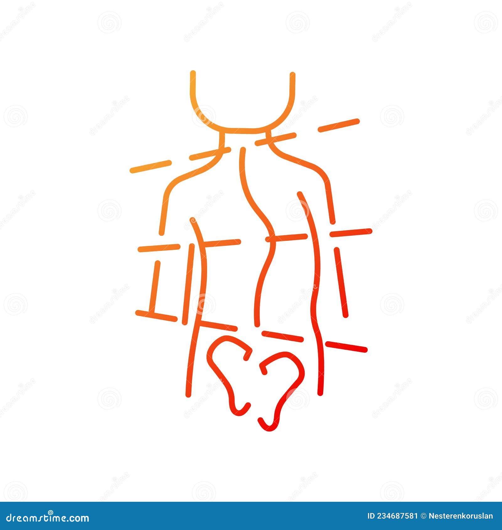 idiopathic scoliosis gradient linear  icon