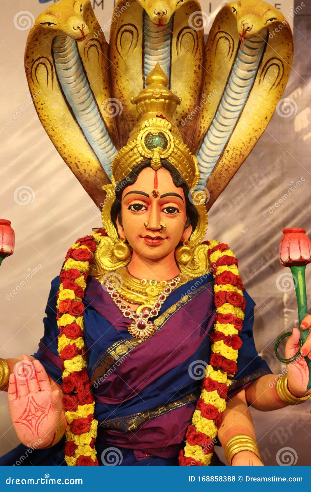 Goddess Angali Amman Close Up Stock Photo - Image of face, ambal ...