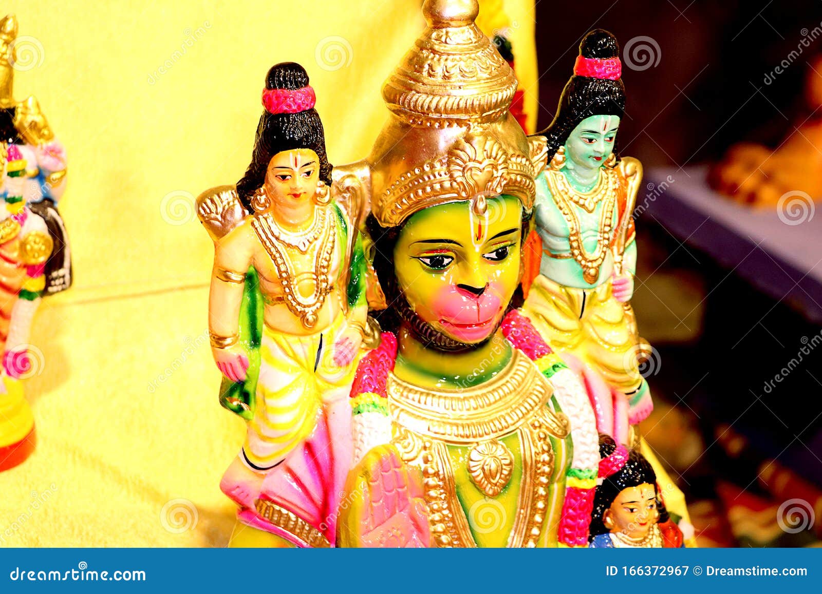 Idol of Lord Anjaneya or Hanuman Stock Image - Image of shoulders ...