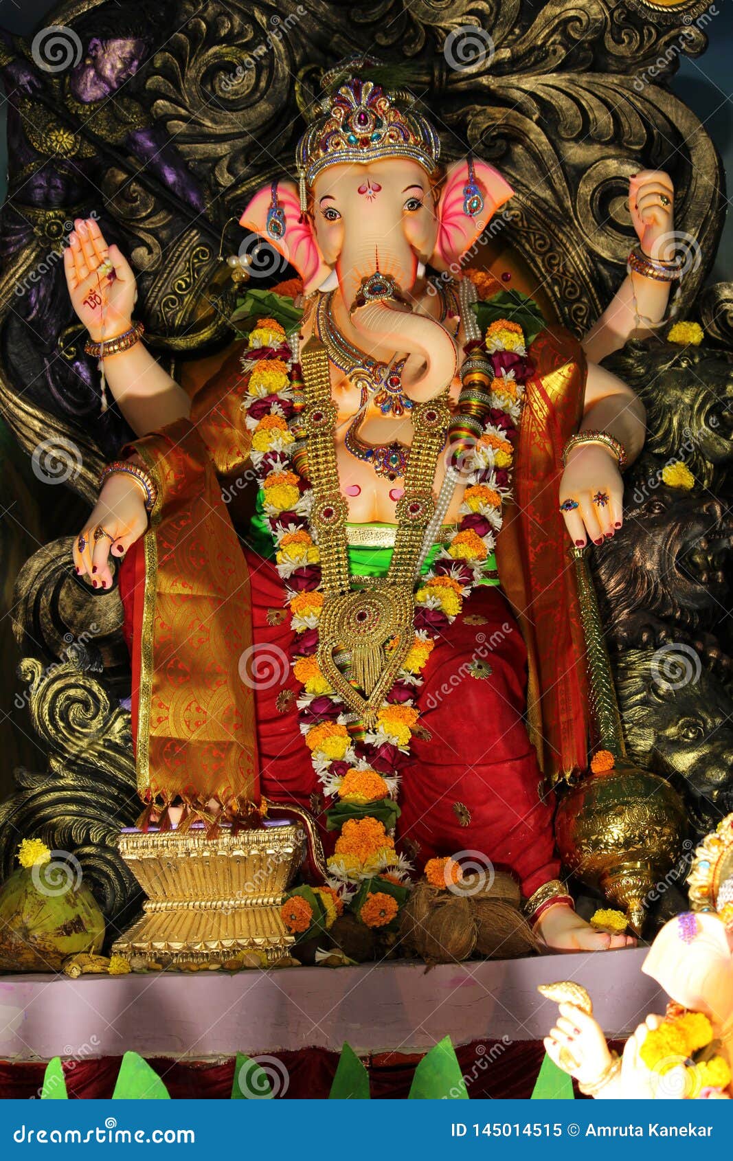 Idol of Lord Ganesha during Festival Stock Image - Image of religious ...