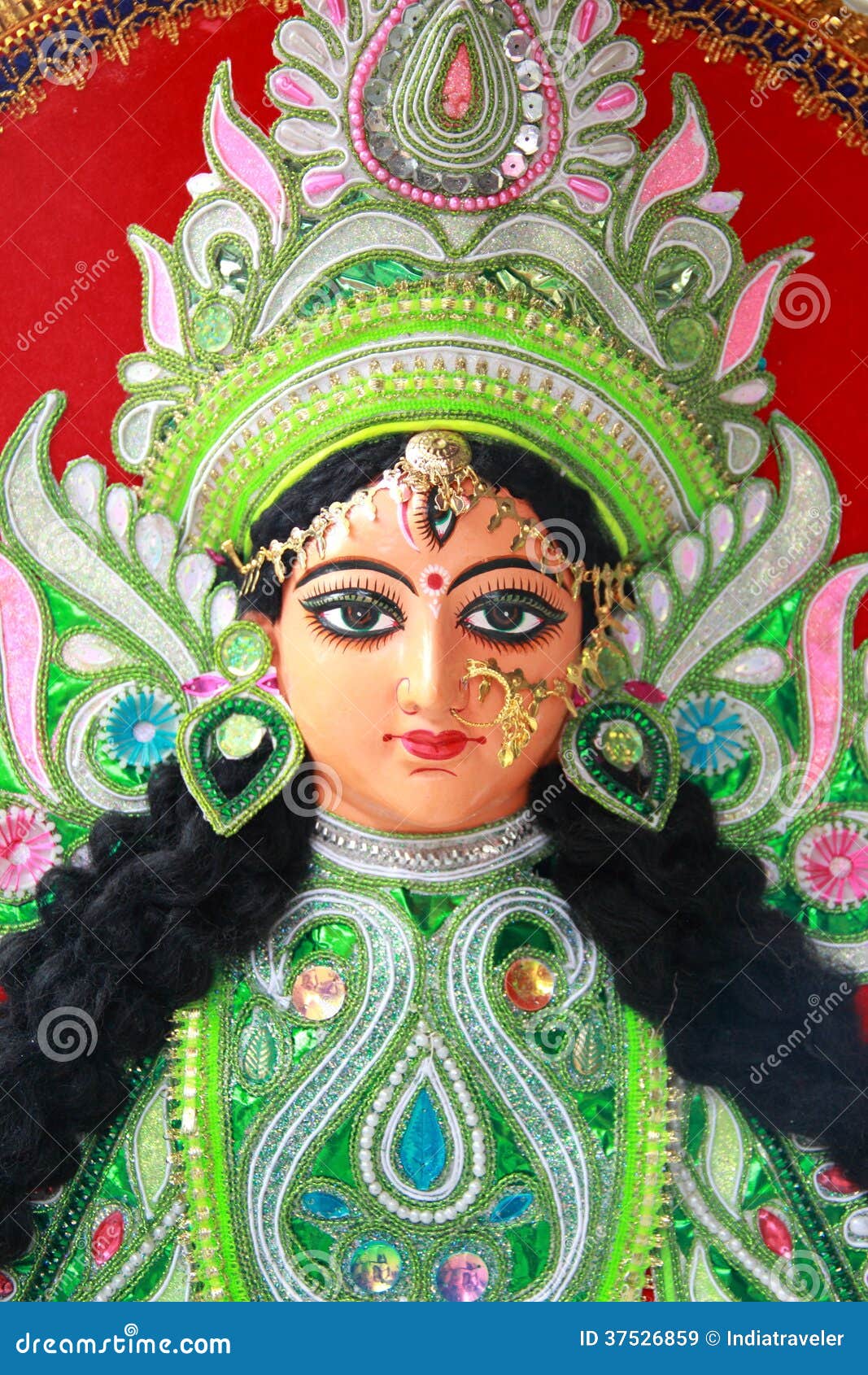 Idols of Goddess Durga. stock image. Image of asia, good - 37526859