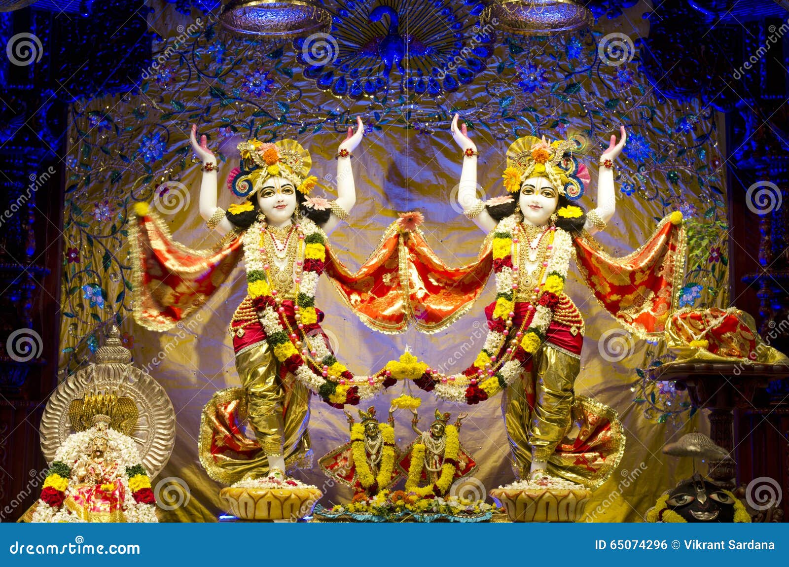 Idols of Lord Krishna and Radha in ISKCON Temple Chennai Stock ...