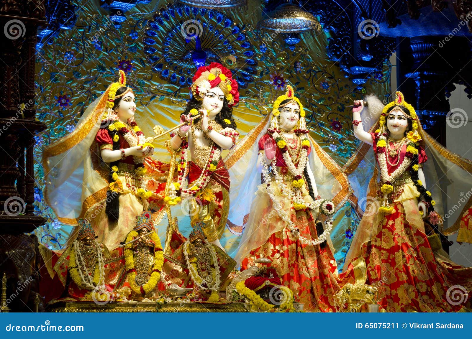 Idols of Lord Krishna and Radha in ISKCON Temple Chennai Stock ...