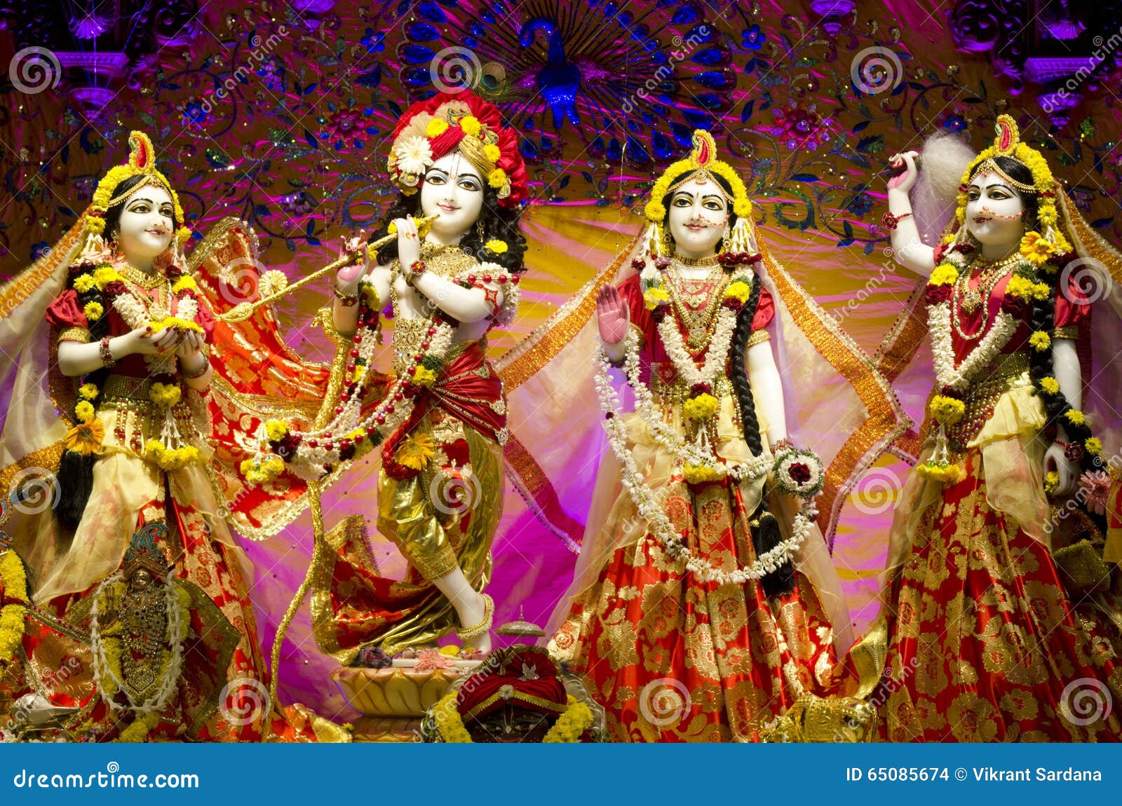 Idols of Lord Krishna and Radha in ISKCON Temple Chennai Stock ...