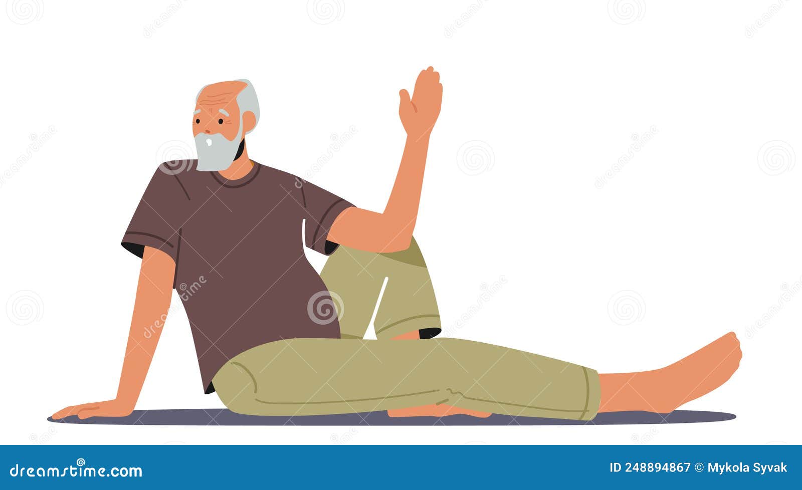 Idoso Homem Sentado No Chão Em Yoga Asana. Velho Vestindo Vestimentas Para  Praticar a Vida Ativa Ilustração do Vetor - Ilustração de esporte, cartoon:  248894867