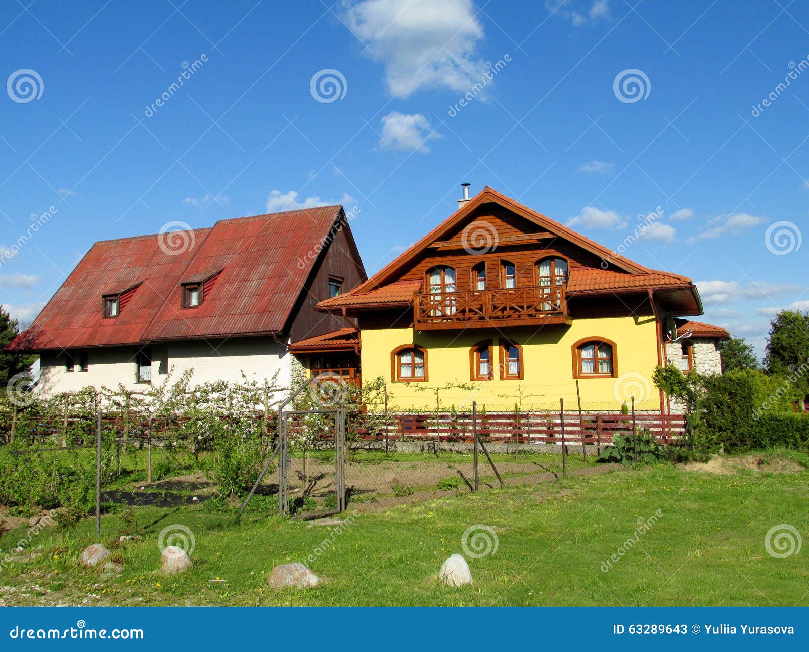 idylic scene with rural house
