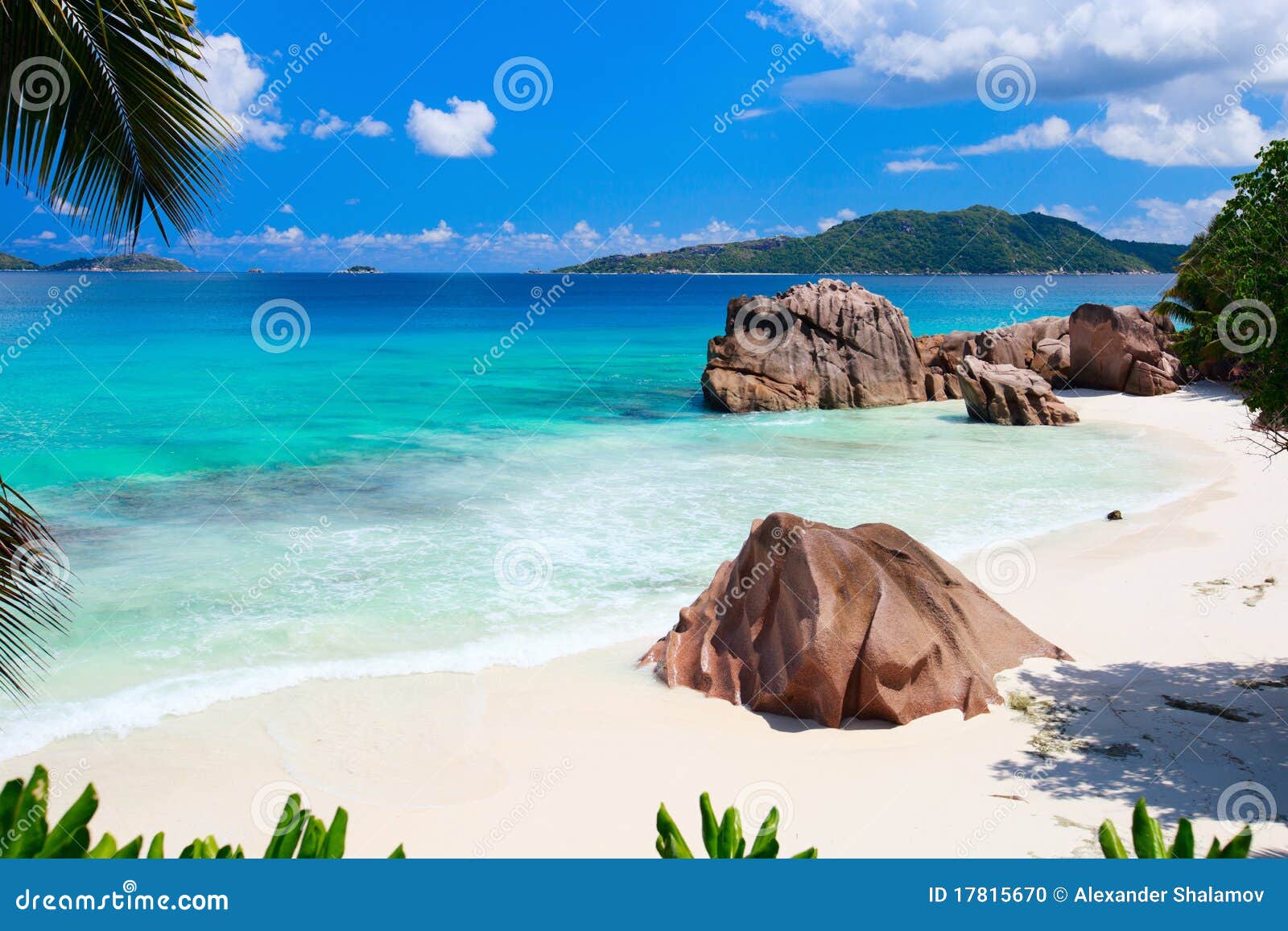 idyllic beach in seychelles