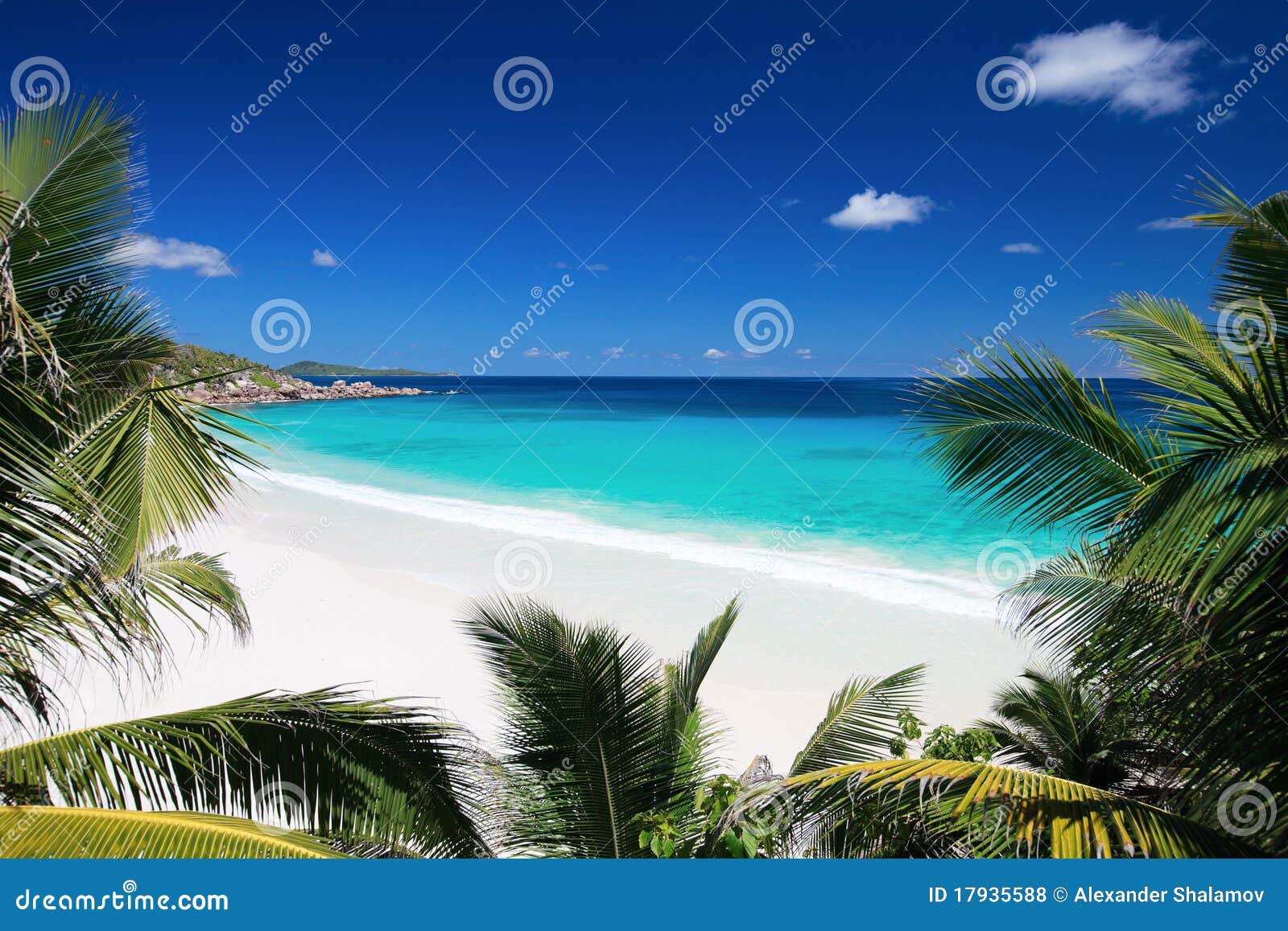 idyllic beach in seychelles