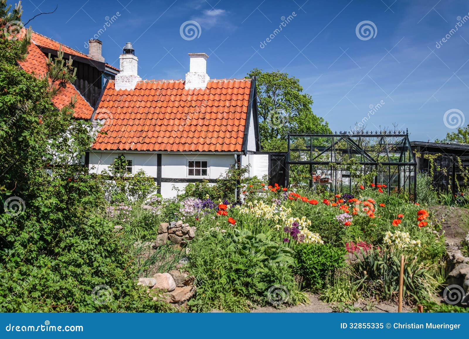 Idyllic Halftimbered House on Bornholm Stock Image Image of tourism