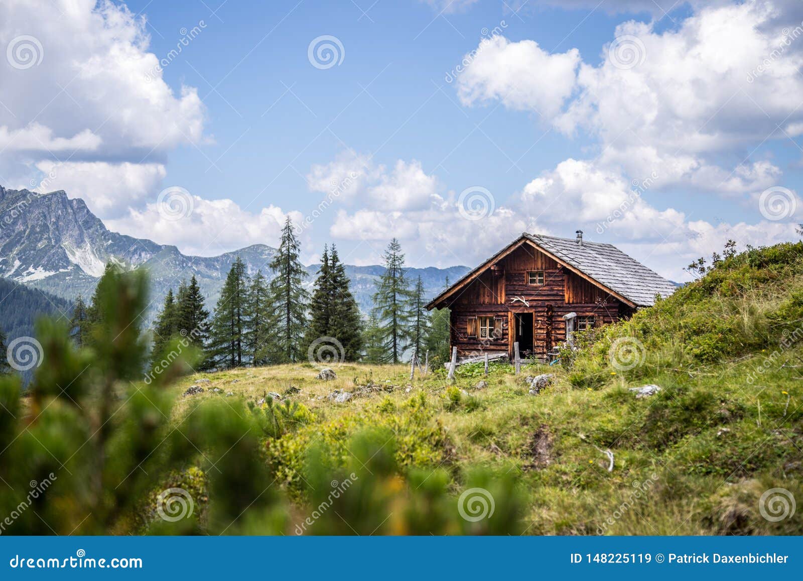 Idyllic Mountain Landscape In The Alps Mountain Chalet Meadows And