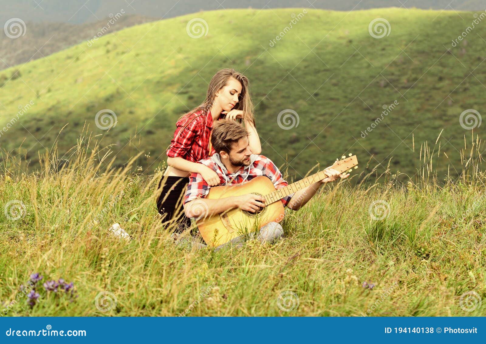 Idyllic Place for Romantic Date. Romantic Mood. Couple in Love Enjoying