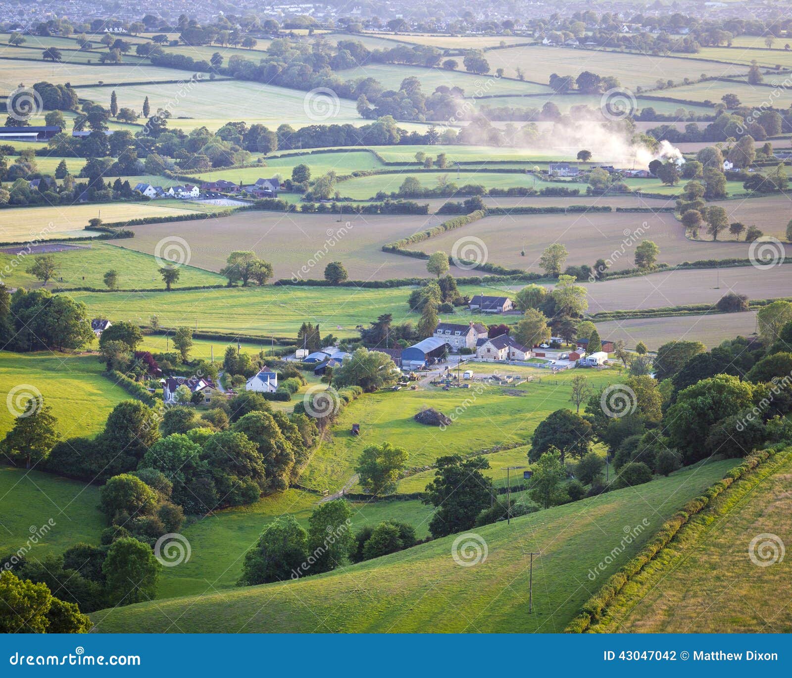 idyllic rural farmland, cotswolds uk
