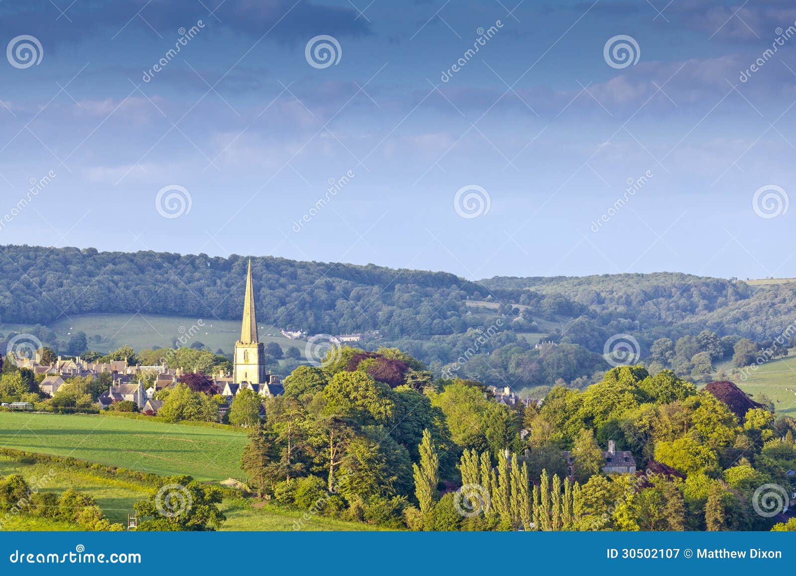 idyllic rural landscape, cotswolds uk