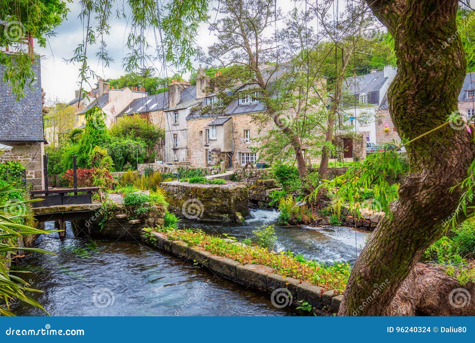 idyllic scenery at pont-aven, a commune in the finistere department of brittany (bretagne) in northwestern france