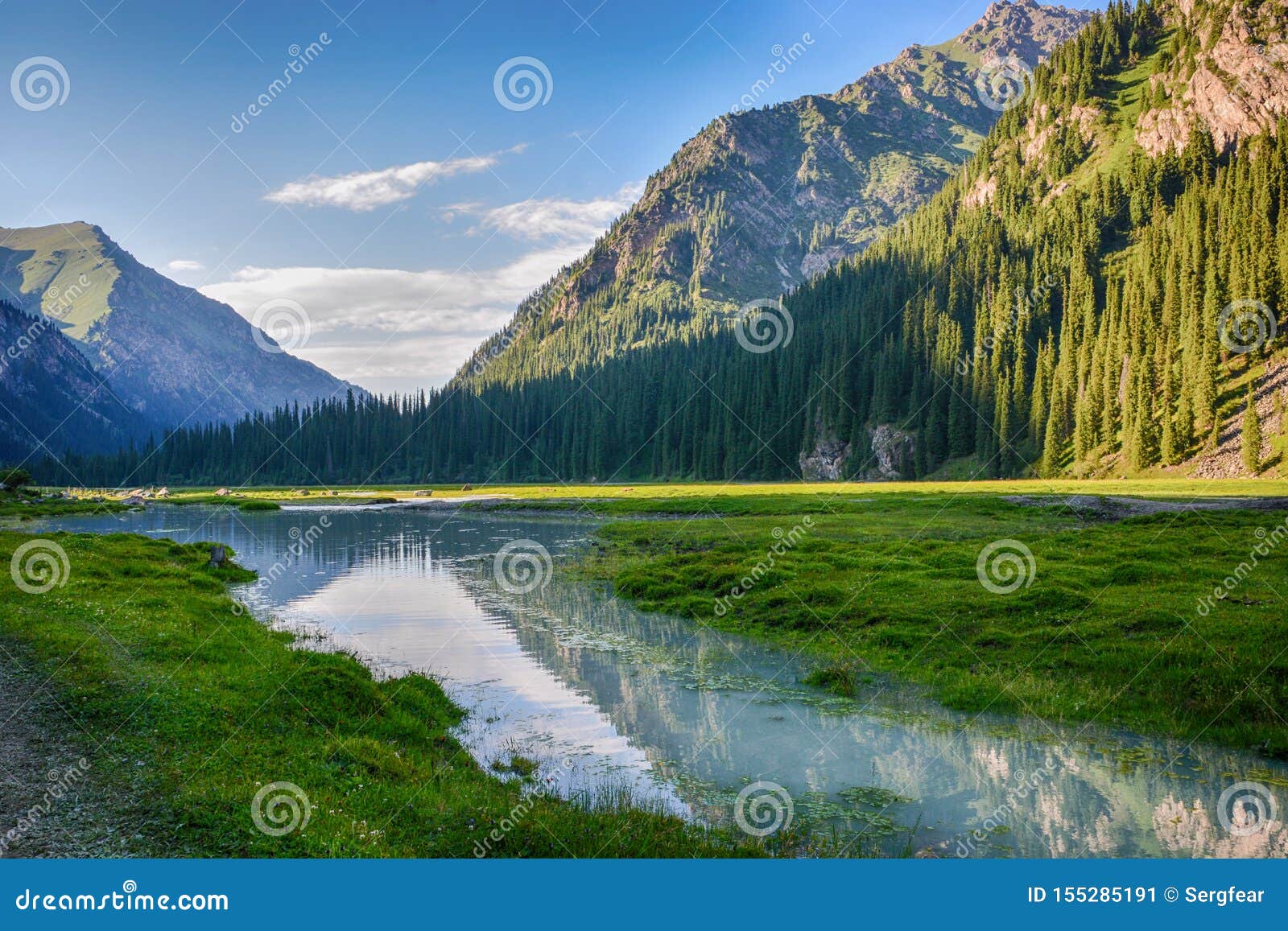 Idyllic Summer Landscape With Hiking Trail In The Mountains With