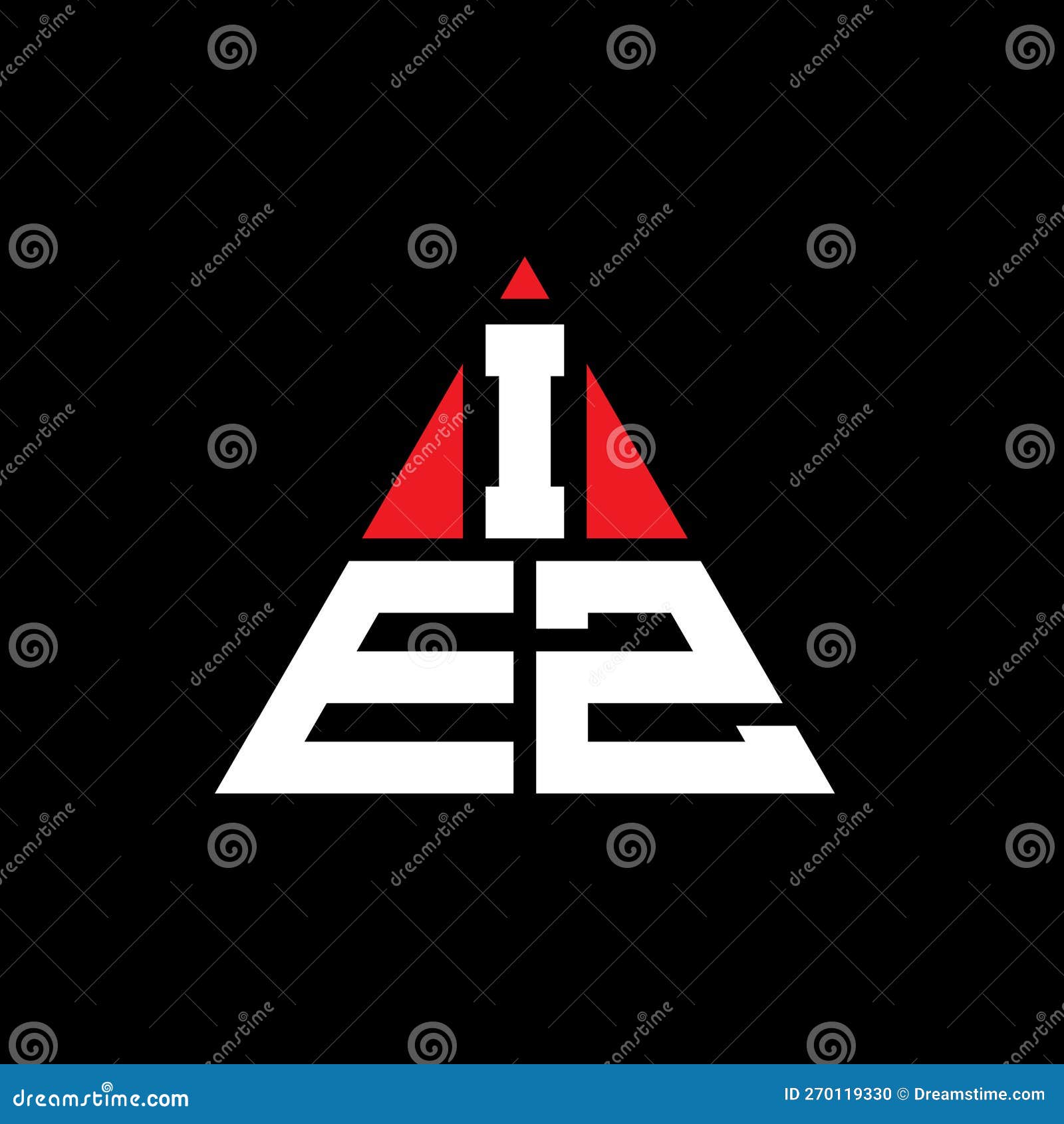 iez triangle letter logo  with triangle . iez triangle logo  monogram. iez triangle  logo template with red