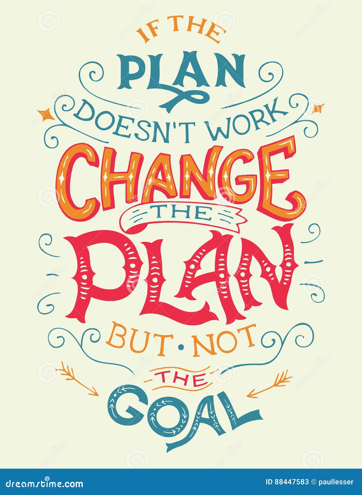 If the Plan Doesn`t Work, Change the Plan Quote Stock Vector