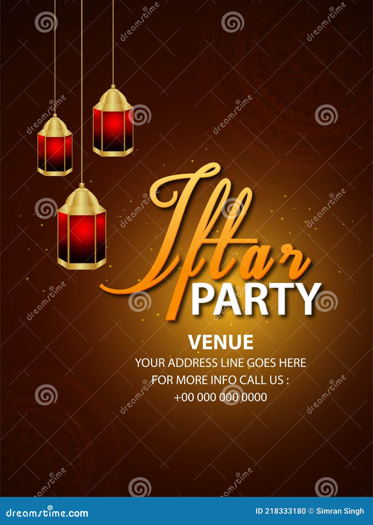 Iftar Party Invitation Poster or Flyer, Iftar Party Islamic Festival  Background Stock Illustration - Illustration of pattern, luxury: 218333180