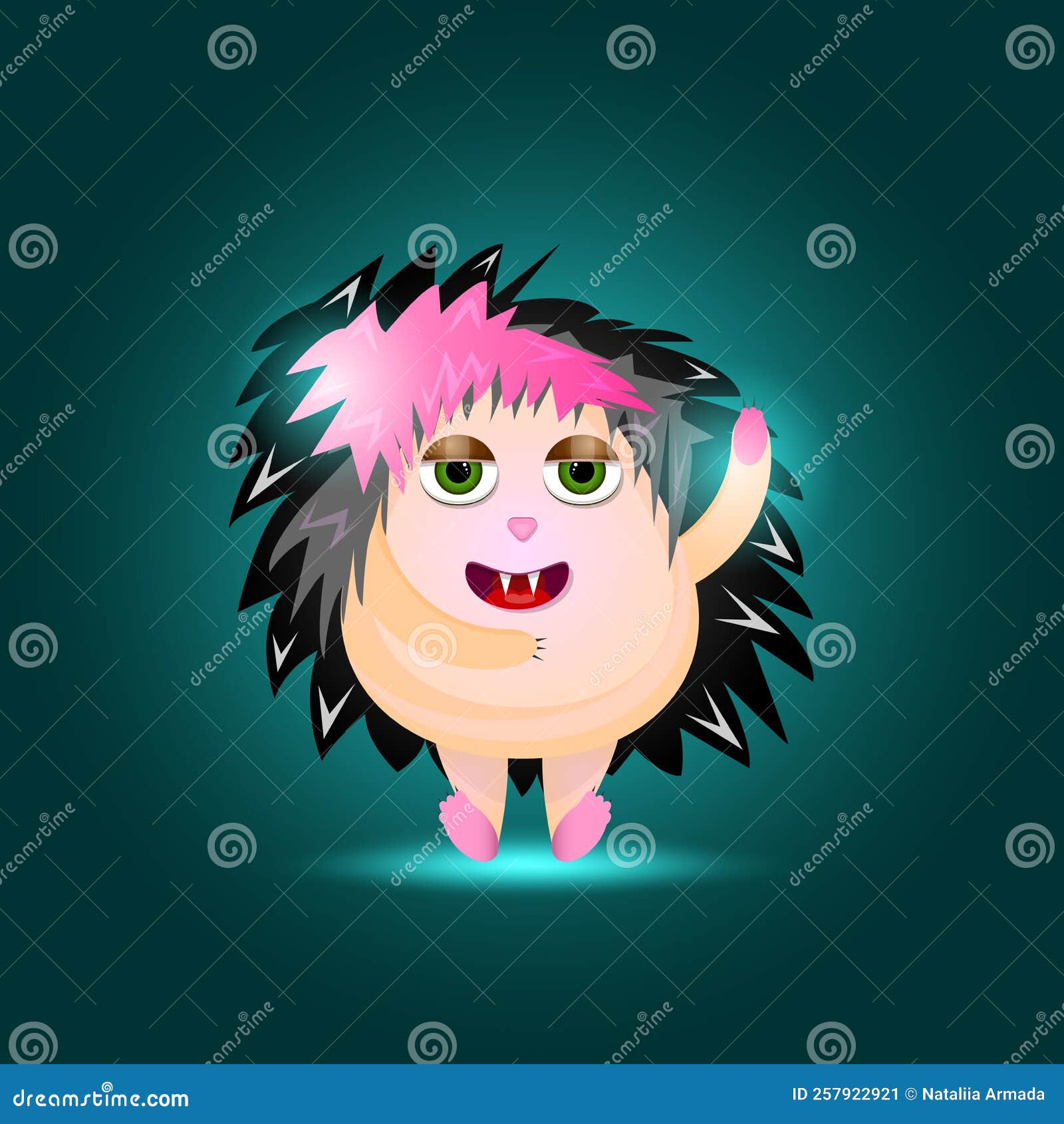 Igel mit rosa Haar vektor abbildung. Illustration von hintergrund ... Igel mit rosa Haar vektor abbildung. Illustration von hintergrund ...