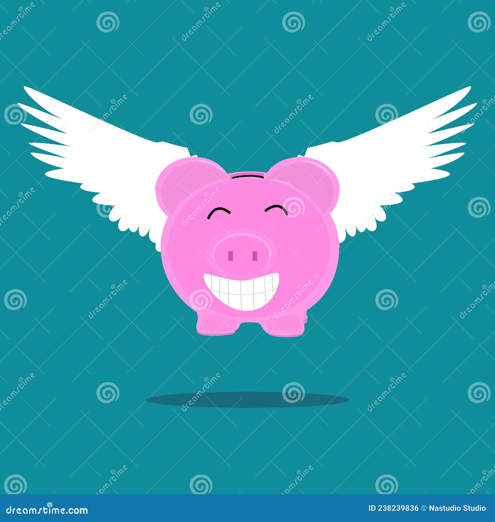 iggy bank has wings to fly. financial freedom concept eps