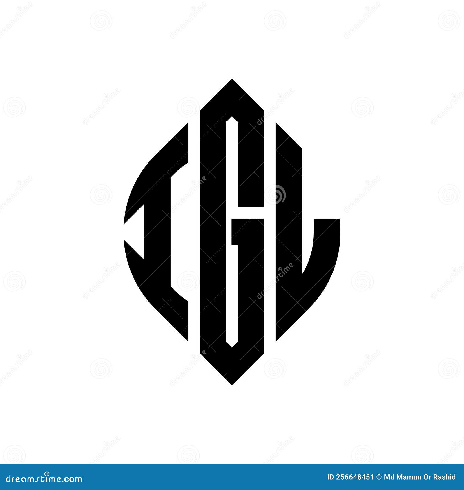 IGL Circle Letter Logo Design with Circle and Ellipse Shape. IGL