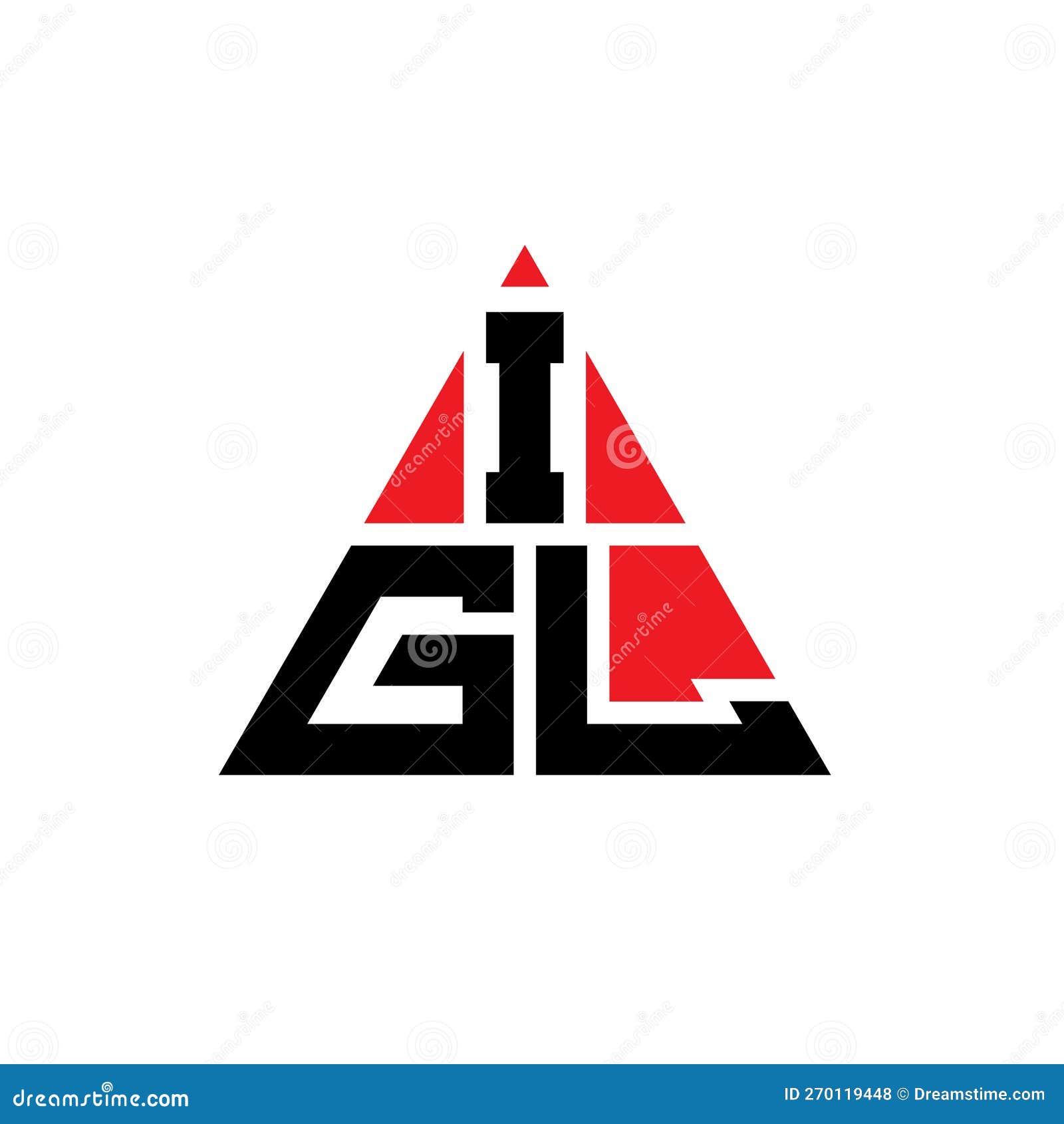 igl triangle letter logo  with triangle . igl triangle logo  monogram. igl triangle  logo template with red