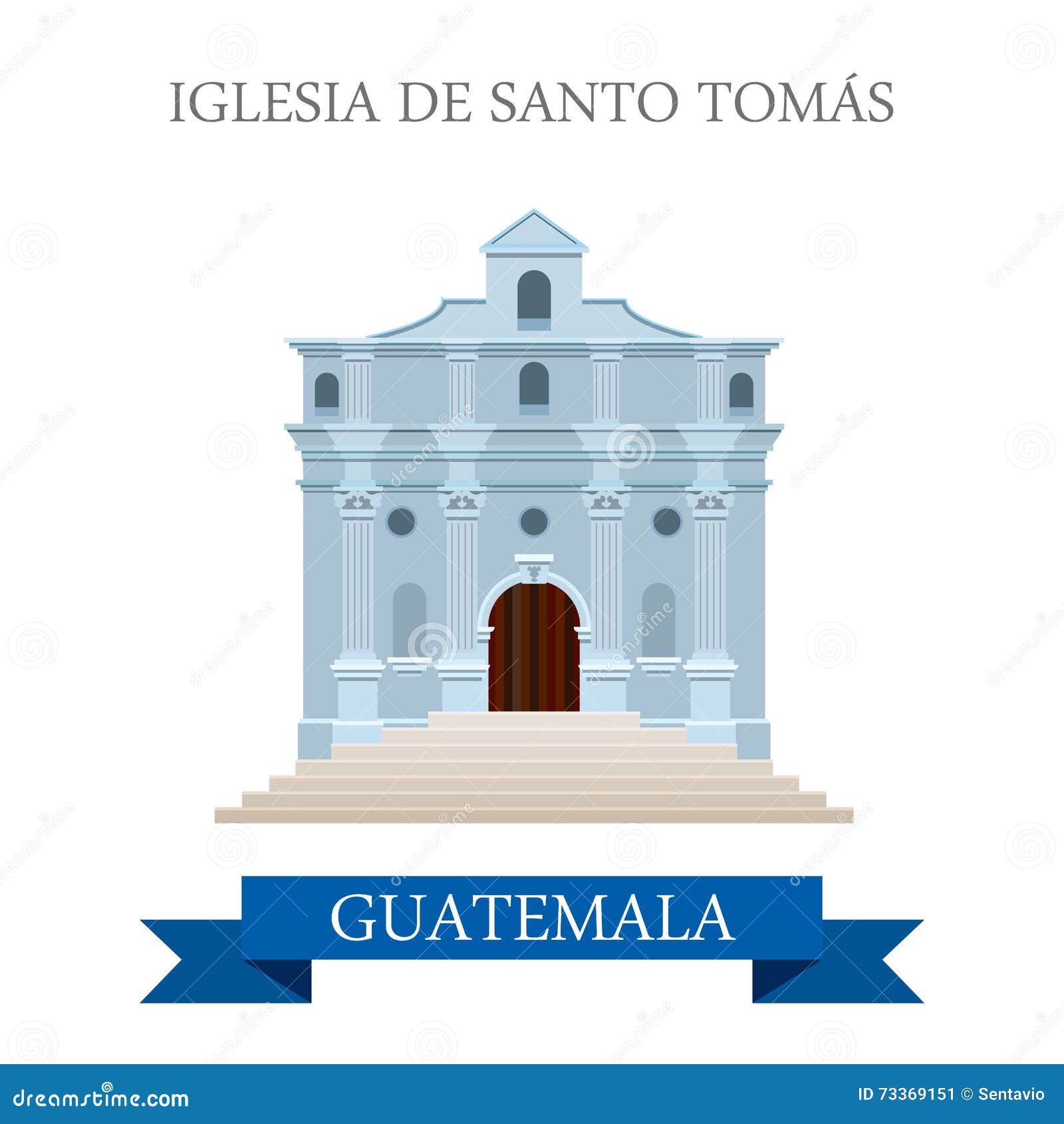 iglesia de santo tomÃÂ¡s in guatemala flat web vect