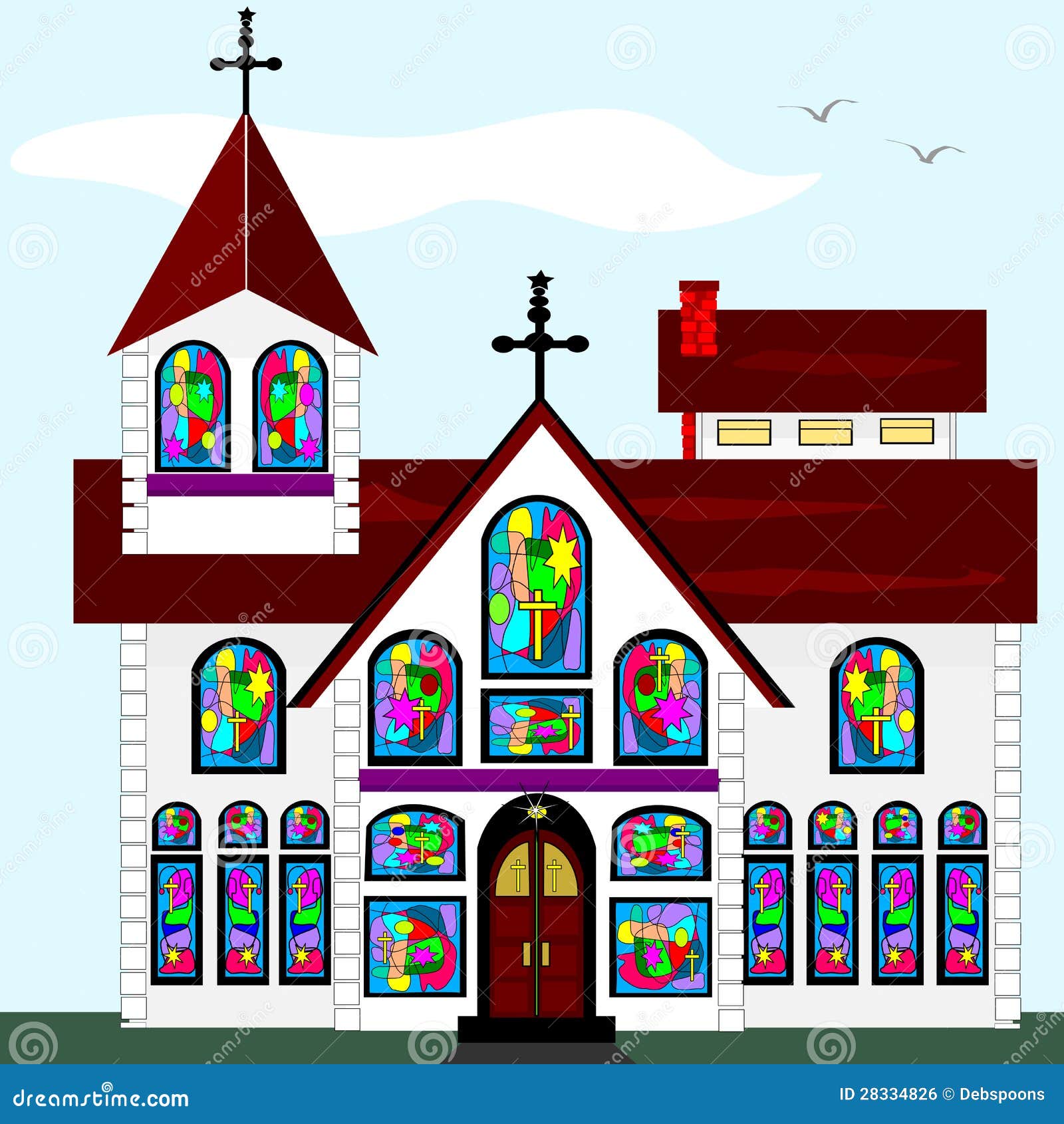 Iglesia grande ilustración del vector. Ilustración de cristiano - 28334826