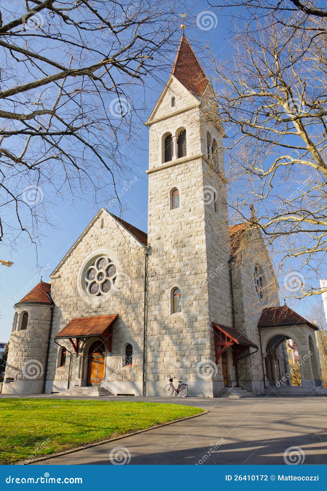 Iglesia protestante en Zug foto de archivo. Imagen de piedra 26410172