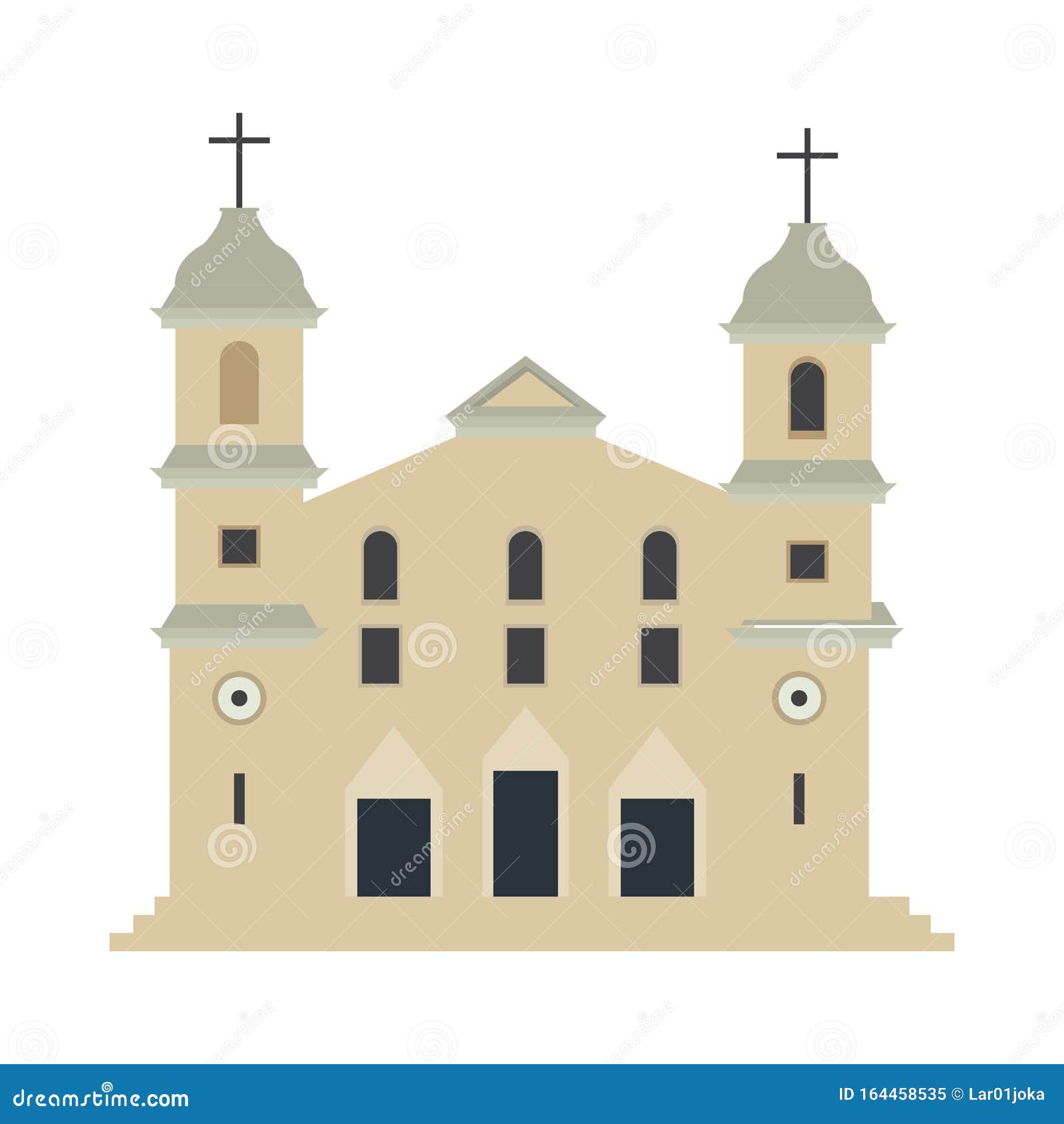 Iglesia Tradicional Aislada Ilustración del Vector - Ilustración de dios,  fondo: 164458535
